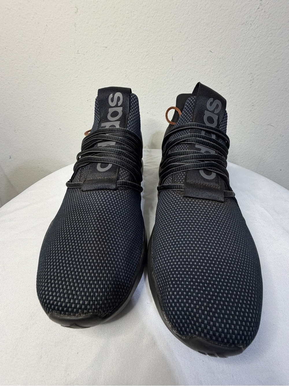 adidas Black Slip-On Athletic Sneakers with Elastic Laces